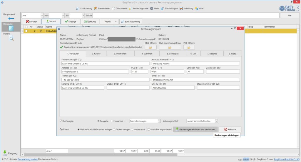 E-Rechnungssoftware EasyFirma