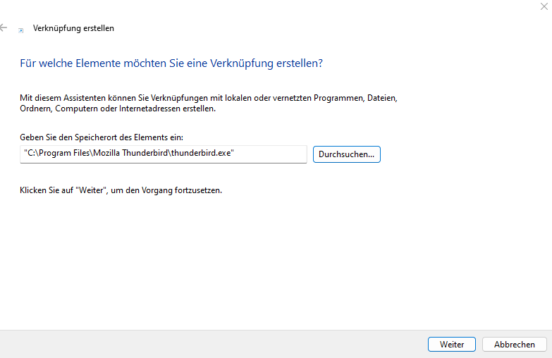 Installationspfad Thunderbird