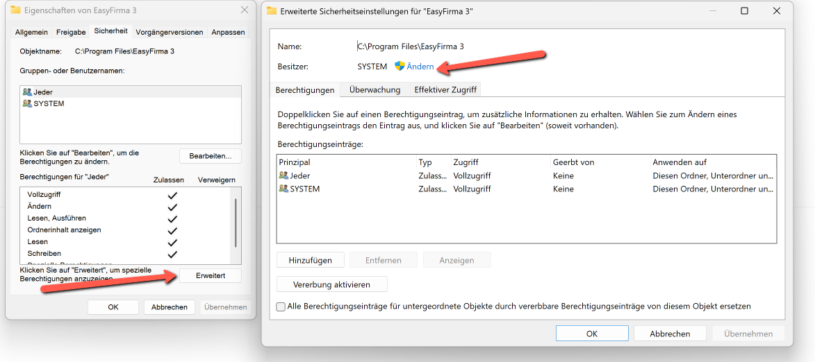 Mehrere Benutzer auf einem PC - EasyFirma